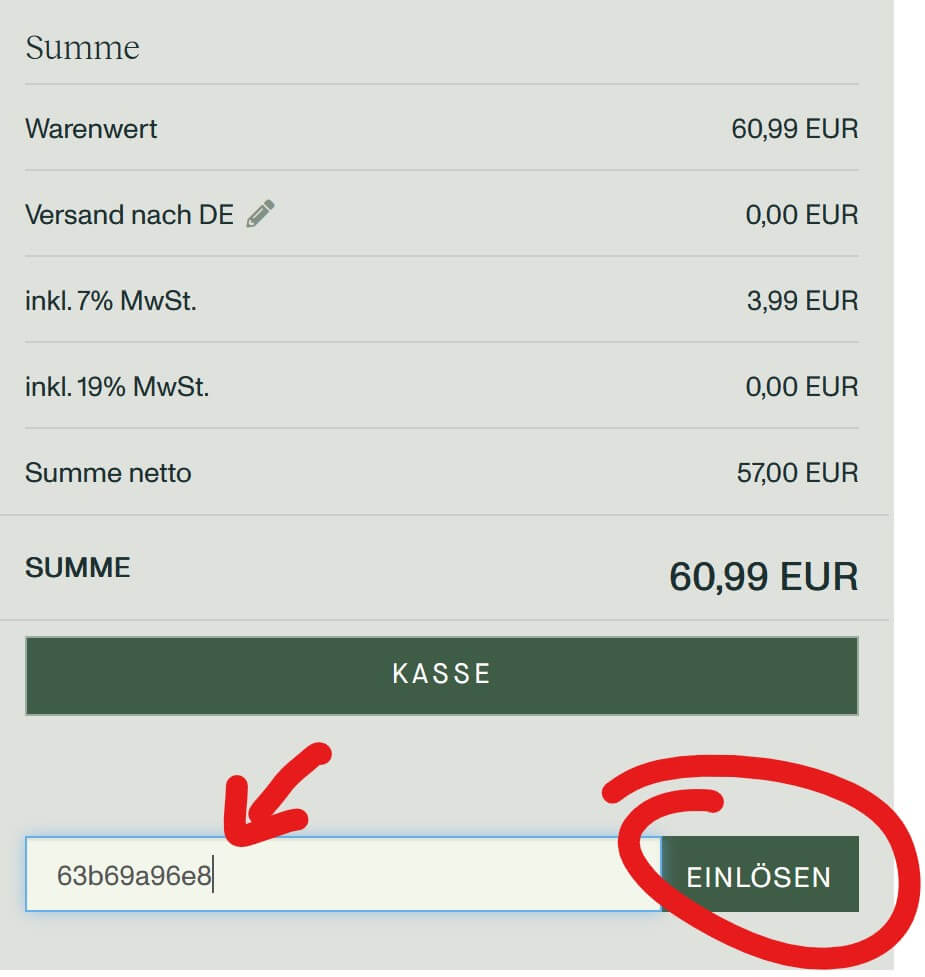 Einlösen klicken