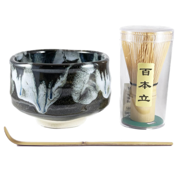 Original japanisches Matcha-Set Tenmoku Konshiro