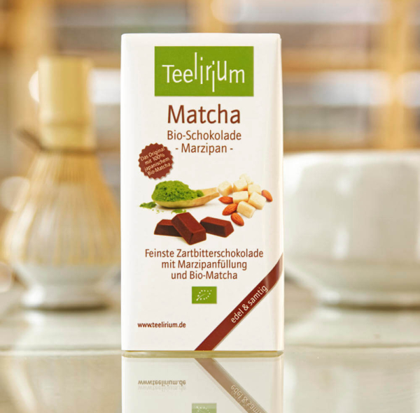 Bio Bitter Matchaschokolade - Marzipan (vegan)
